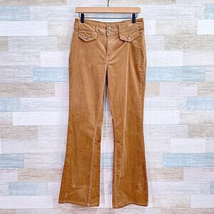 JNY Jones New York Corduroy Bootcut Jeans Tan Flap Pockets Stretch Womens 10
